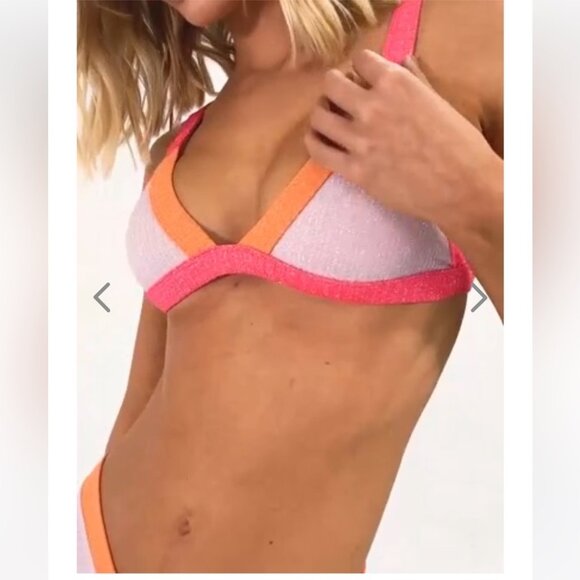 NWT OneOne Swimwear Hamptons Bikini Set Jesse Kameron Small New Shimmer Cheeky - Picture 12 of 16